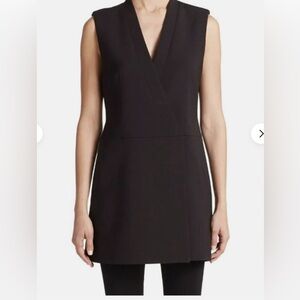 BCBGMaxAzria Black Sleeveless Wrap-Front Mini Dress